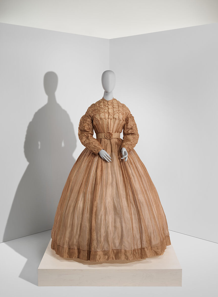 Afternoon Dress, (a) silk, cotton, metal; (b) silk, cotton, metal, American