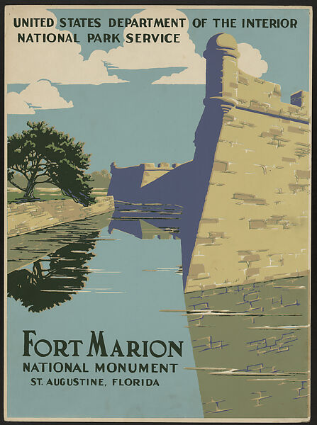 Fort Marion National Monument, St. Augustine, Florida, C. Don Powell (American, 1896–1964), Screenprint 