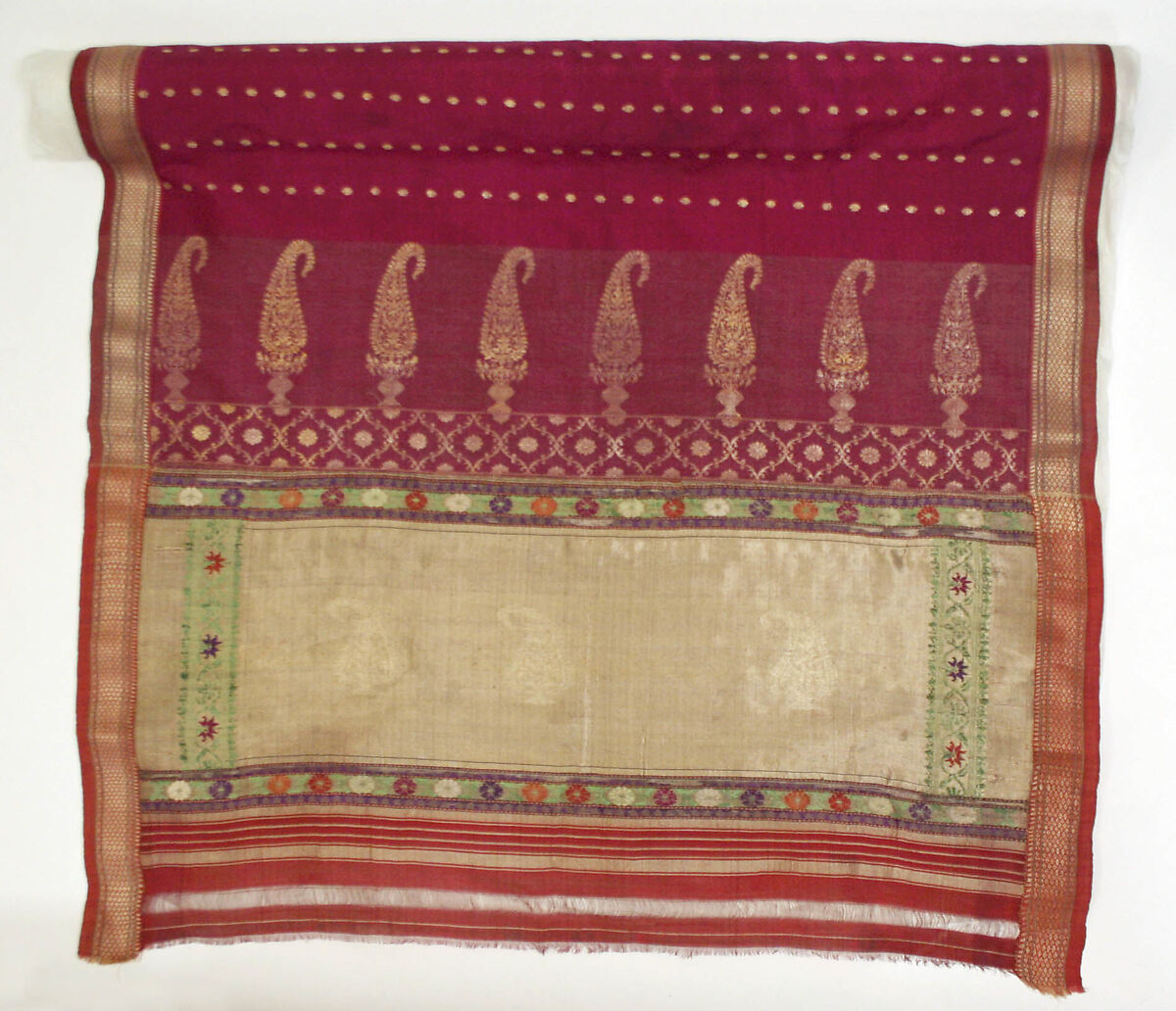 Sari, Silk, metallic thread, India 