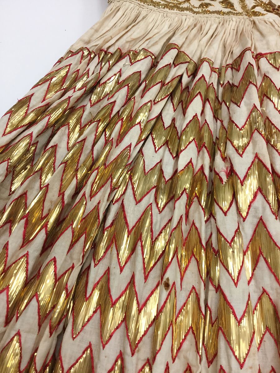 Ceremonial Coat, Cotton, silk, and metal wrapped thread; embroidered