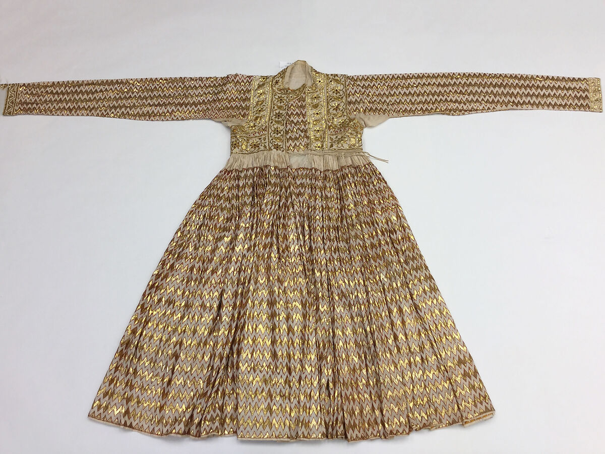 Ceremonial Coat, Cotton, silk, and metal wrapped thread; embroidered