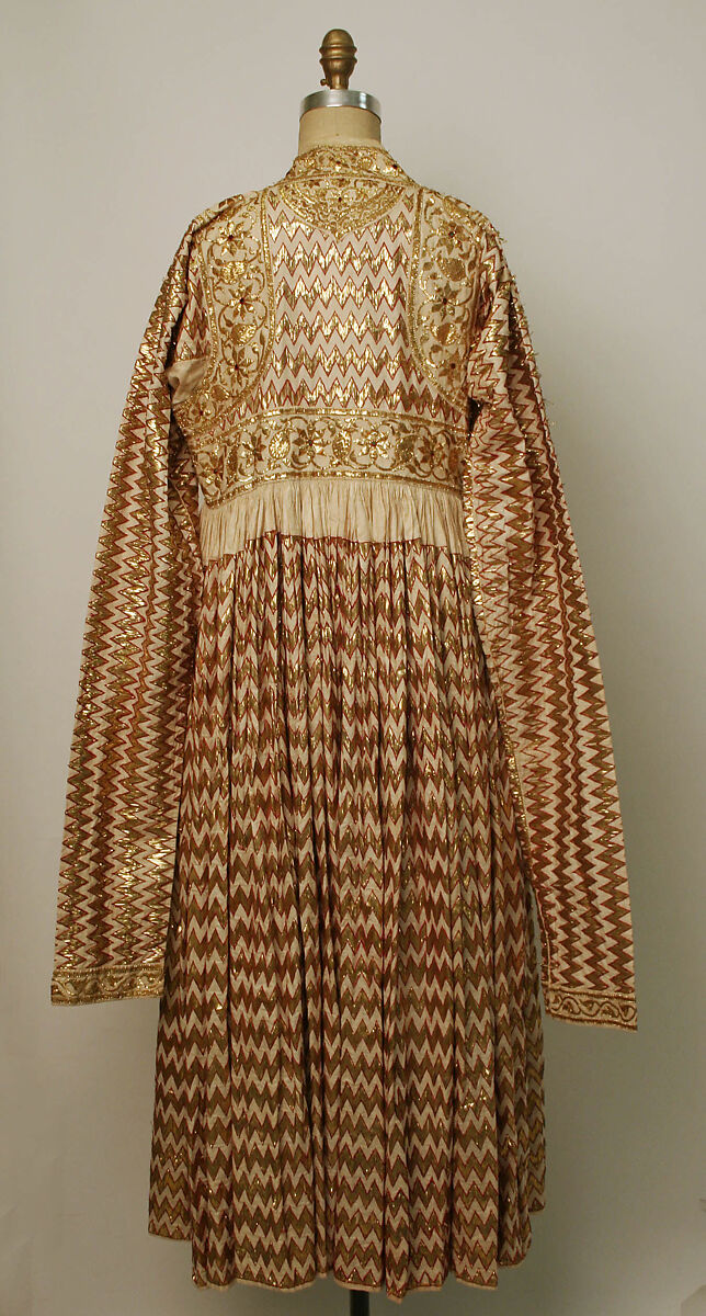 Ceremonial Coat, Cotton, silk, and metal wrapped thread; embroidered