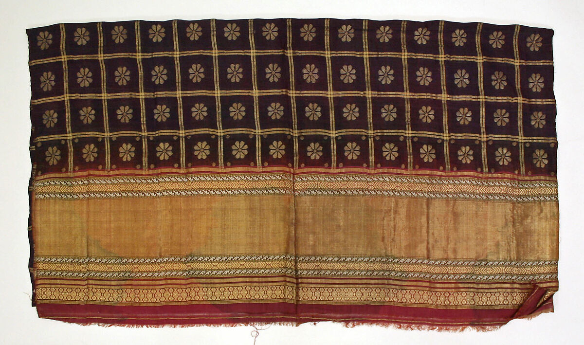 Accessory set, Silk, metallic thread, India