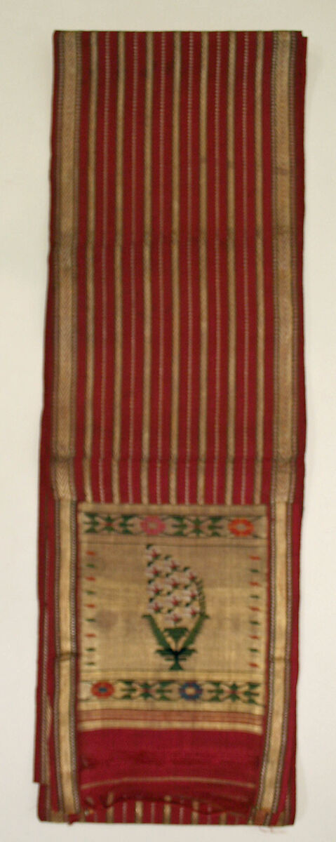 Accessory set, Silk, metallic thread, India