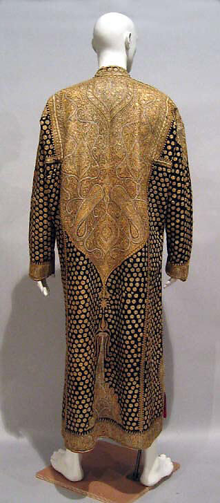 Choga, Wool, metal wrapped thread, silk; brocaded