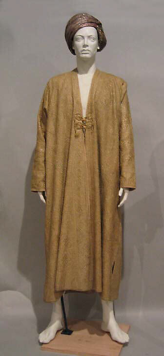 Coat, Wool, metal wrapped thread, silk; embroidered 