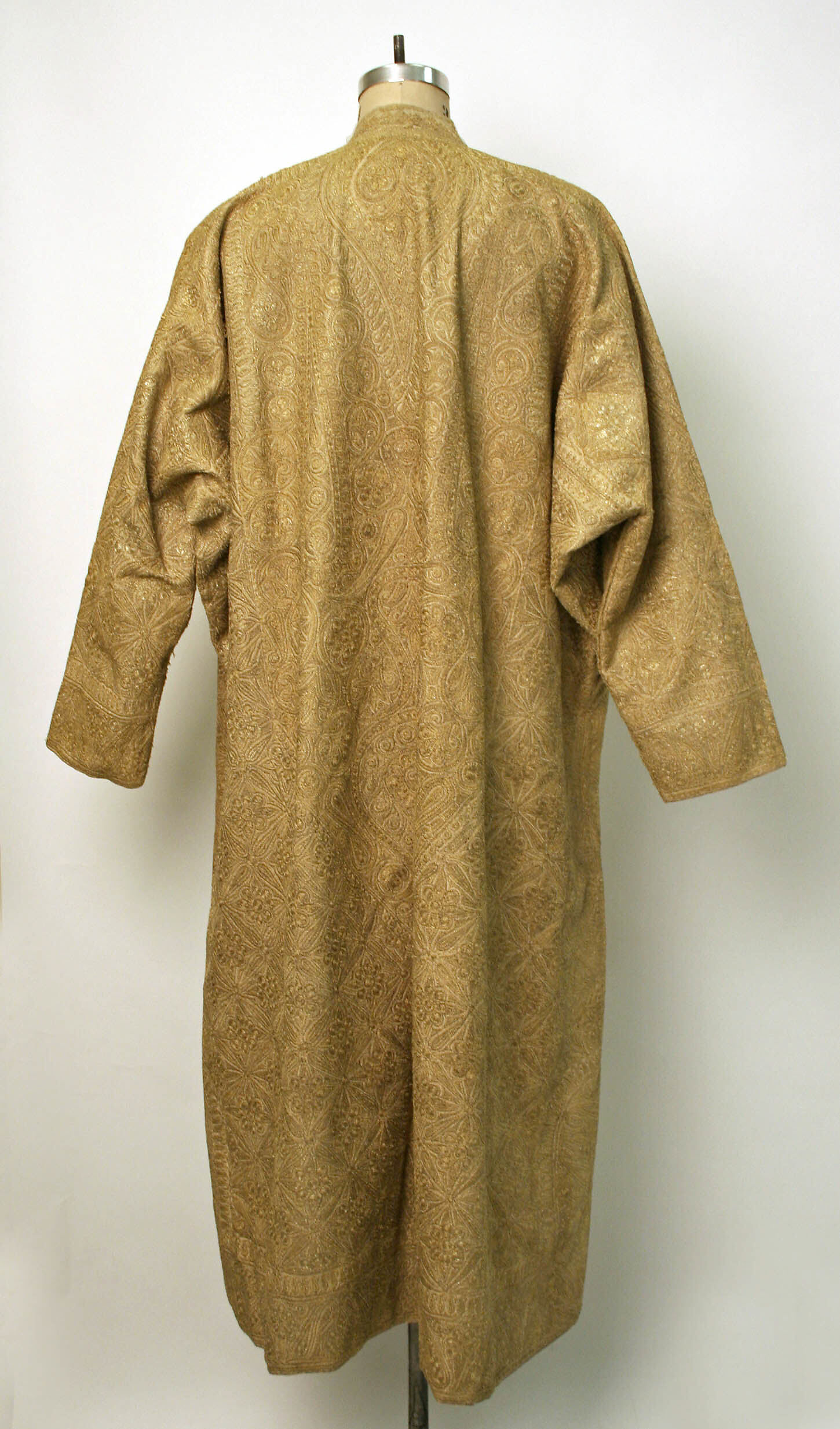 Coat, Wool, metal wrapped thread, silk; embroidered