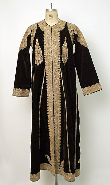 Robe, Cotton, metal wrapped thread; embroidered 