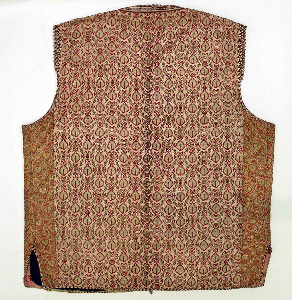 Waistcoat, Silk, metal wrapped thread; brocaded