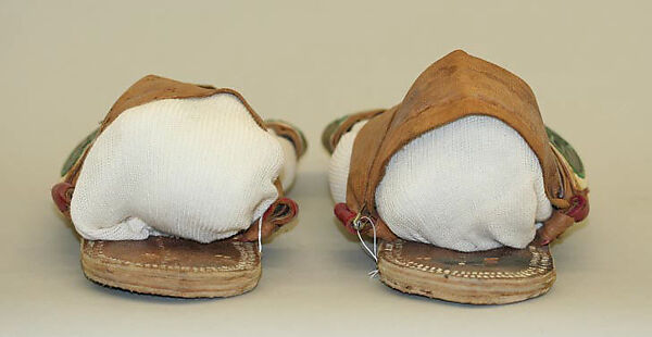 Ensemble, (a) wool, metal-wrapped thread; embroidered; (b) silk, cotton; (c) cotton, metal wrapped thread; (d) cotton; (e,f) leather; (g, h) metal; (i) amber, cotton