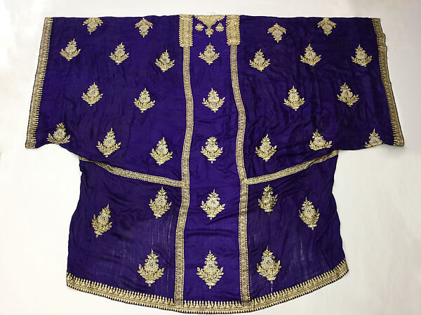 Robe, Silk, metal wrapped thread, sequins; embroidered