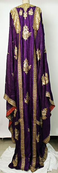 Robe, Silk, metal wrapped thread, sequins; embroidered