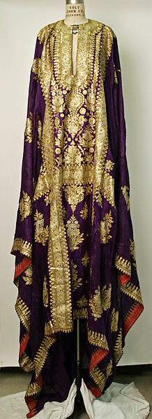 Robe, Silk, metal wrapped thread, sequins; embroidered 