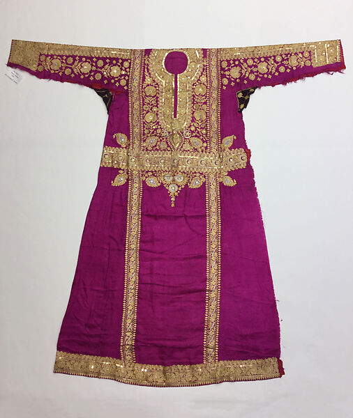 Robe, Silk, metal wrapped thread, sequins; embroidered