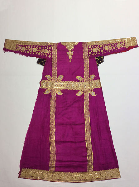 Robe, Silk, metal wrapped thread, sequins; embroidered