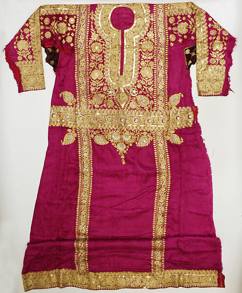 Robe, Silk, metal wrapped thread, sequins; embroidered 