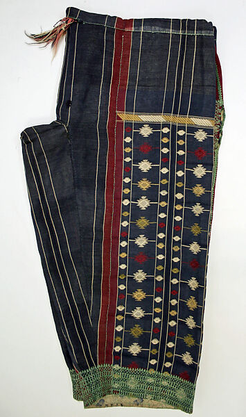 Ensemble, (a, b) linen; embroidered
(c) cotton
(d) silk
(e) wool