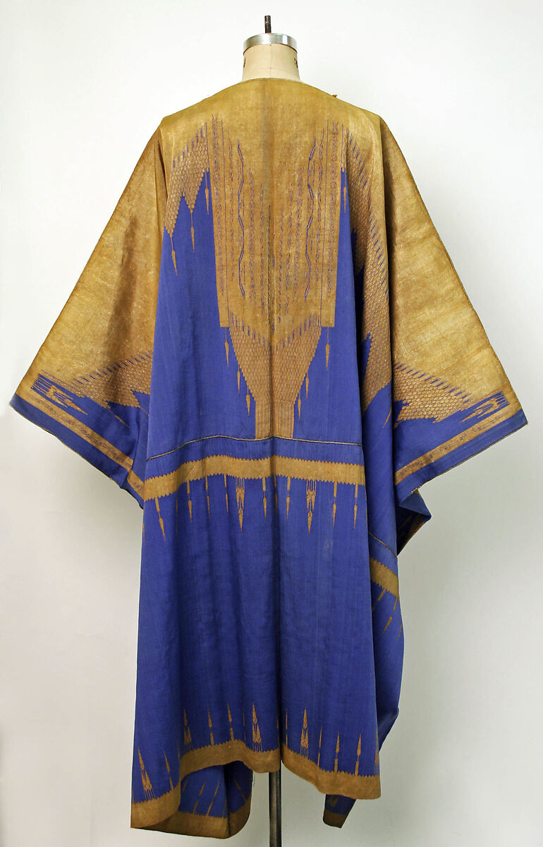 Abaya Cloak, Silk, cotton, and metal wrapped thread; slit-tapestry weave; plain weave