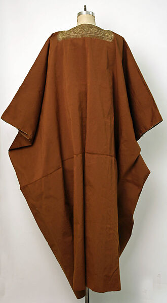 Abaya Cloak, Wool, metal wrapped thread; embroidered