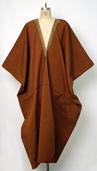 Abaya Cloak, Wool, metal wrapped thread; embroidered 