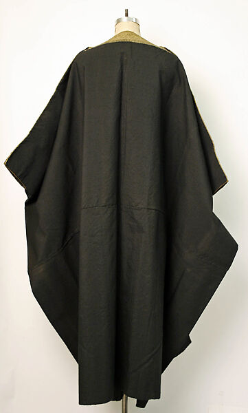 Abaya Cloak, Wool, metal wrapped thread; embroidered