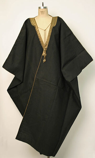 Abaya Cloak, Wool, metal wrapped thread; embroidered 