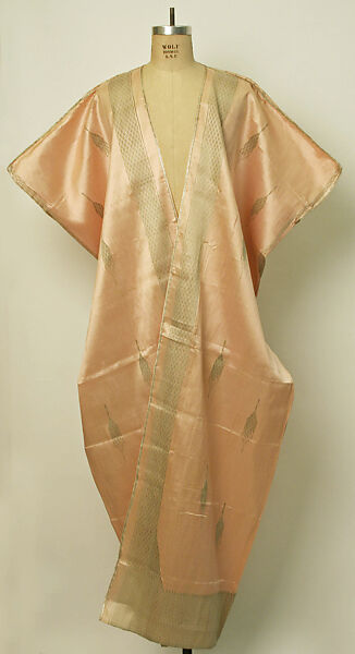 Women's Mashla Summer Cloak, Silk, metal wrapped thread; tapestry weave; brocaded; braided 