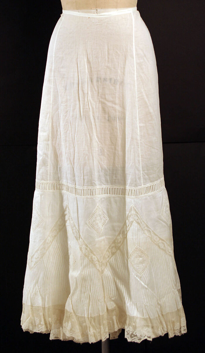 Petticoat, cotton, probably French 