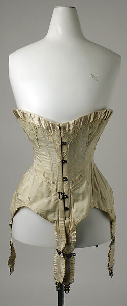 Corset, silk, rubber, cotton, French 