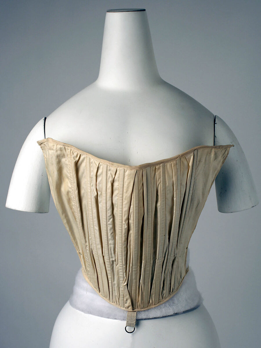 Corset, cotton, metal, American 