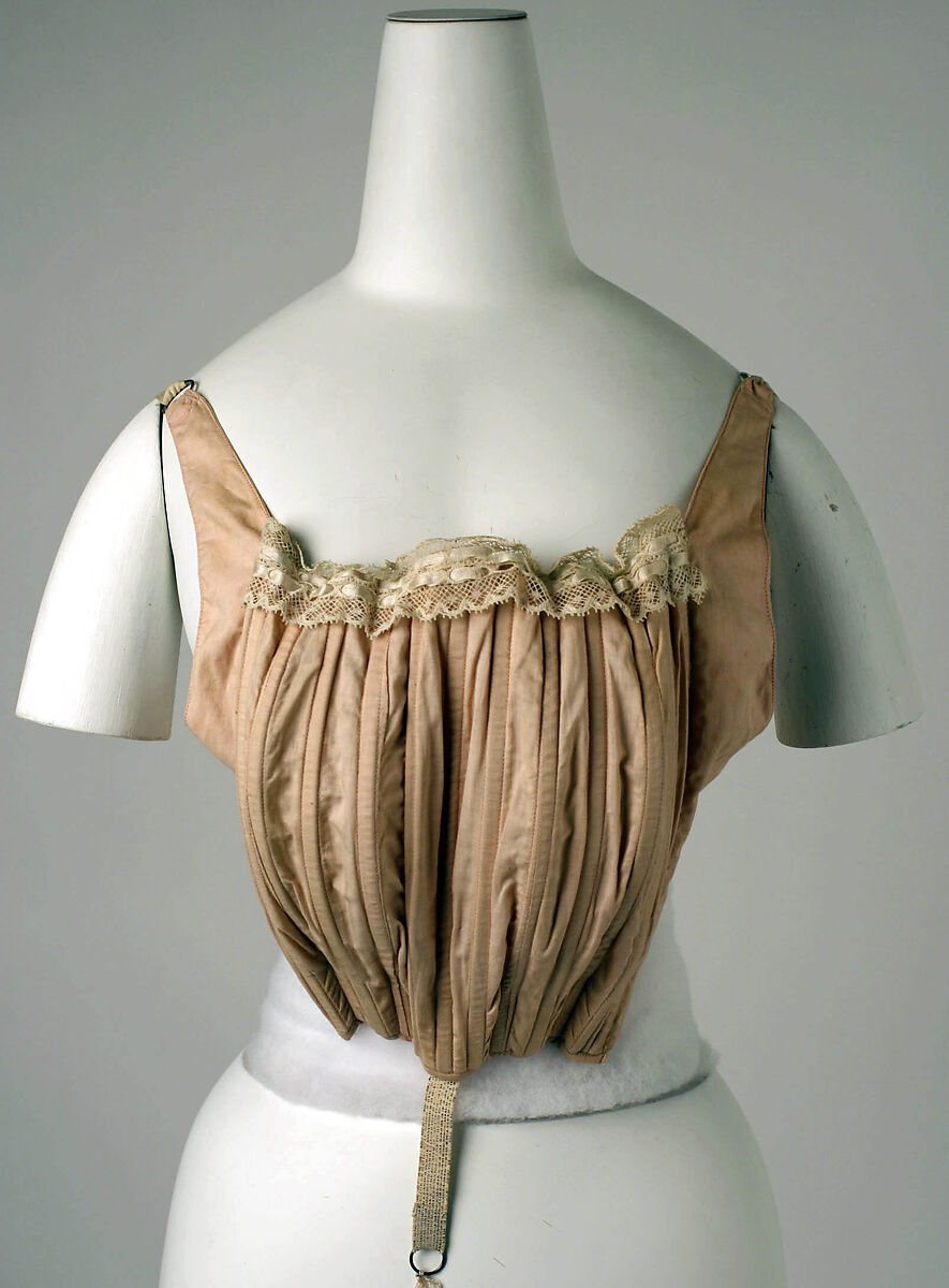 Corset, cotton, metal, American