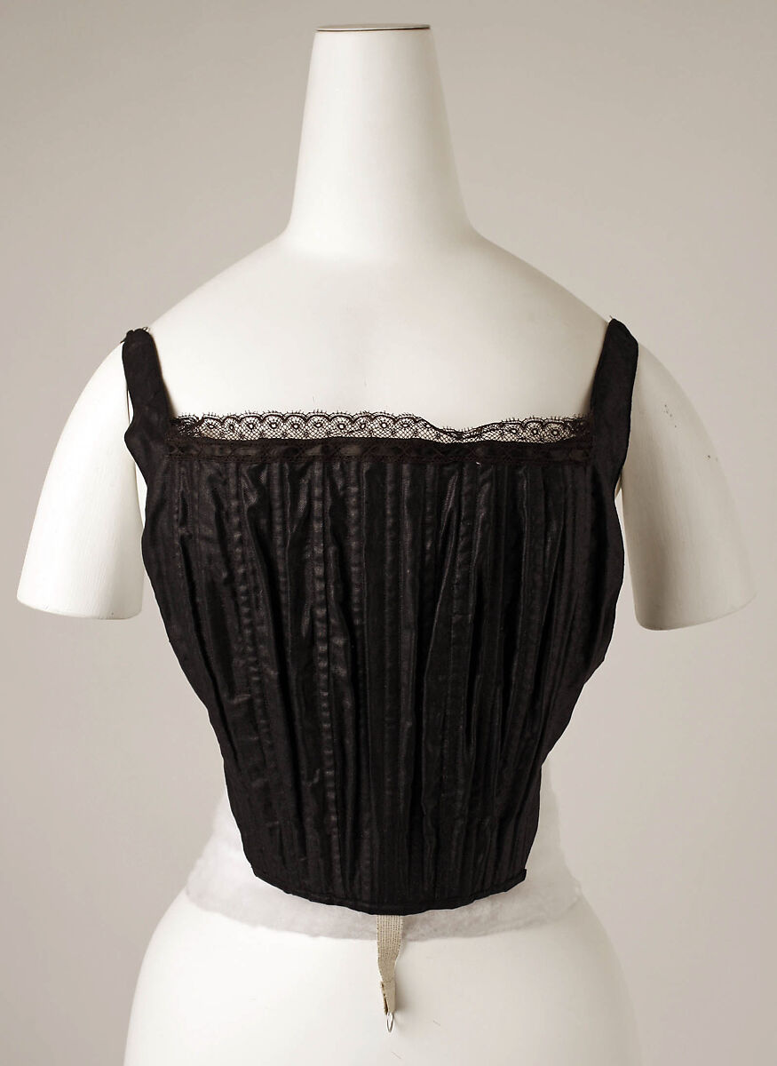Corset, cotton, metal, American