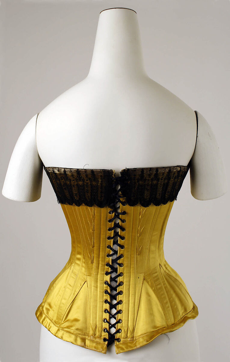 Corset, silk, probably American
