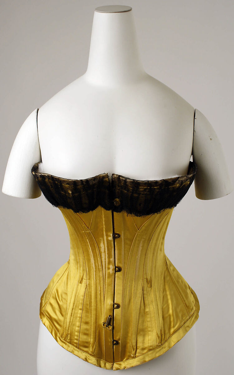 Corset, silk, probably American 