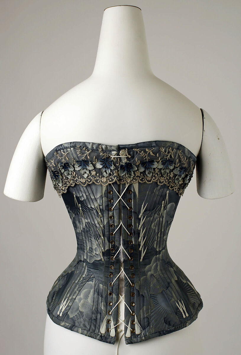 Corset, silk, American