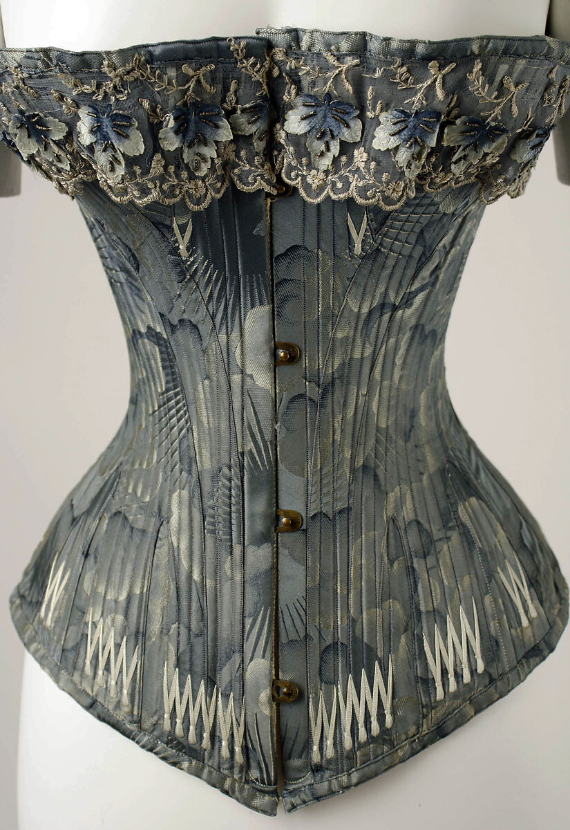 Corset, silk, American