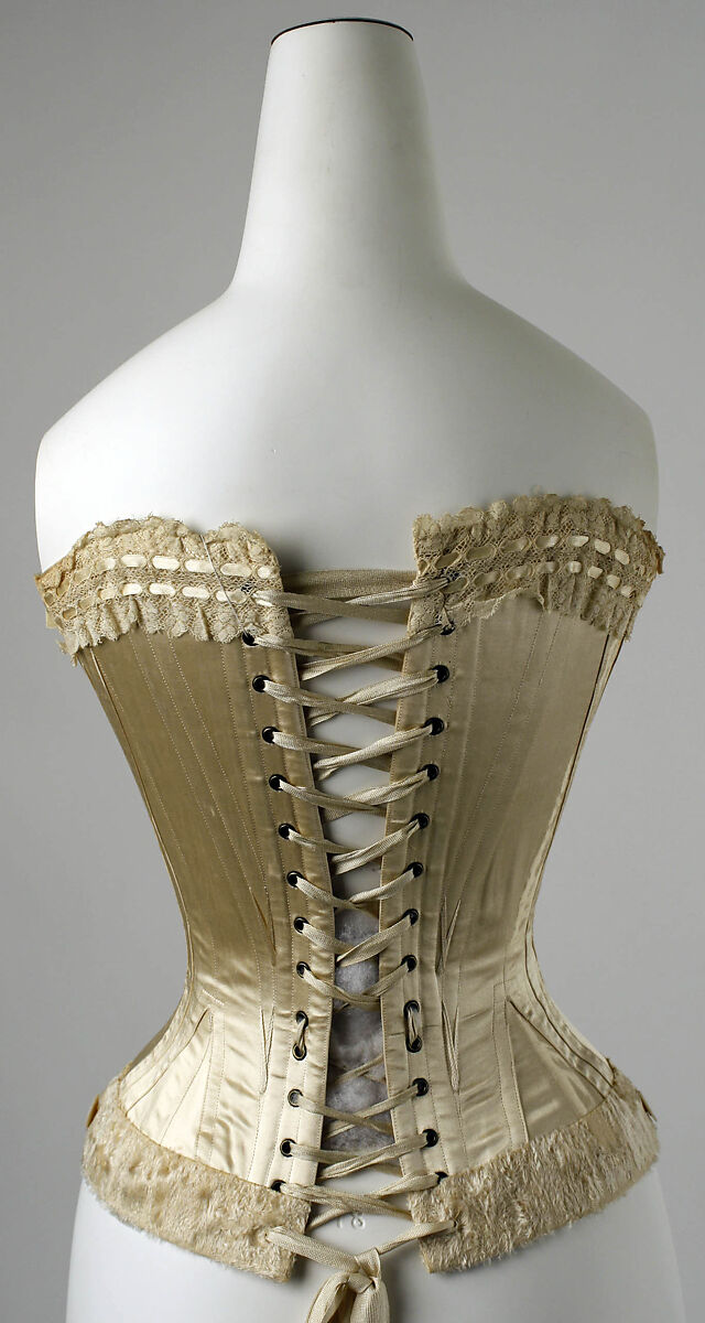 Corset, silk, American