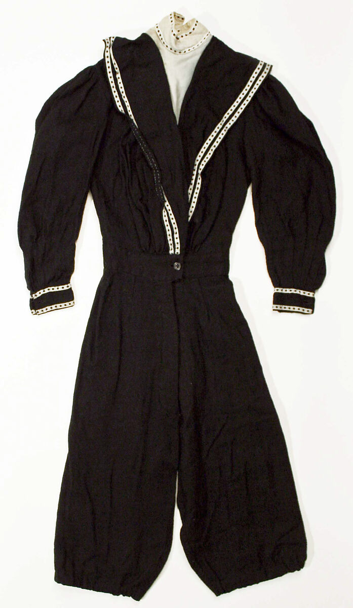Bathing suit, wool, cotton, American 