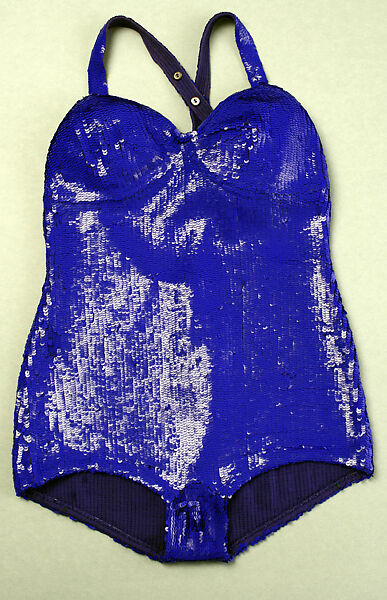 Bathing suit, Bonwit Teller &amp; Co. (American, founded 1907), wool, plastic, American 