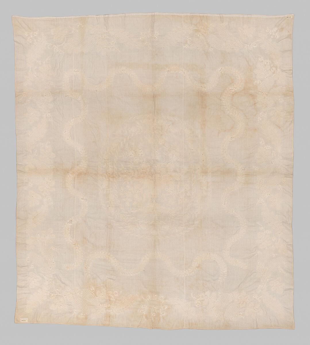 Stuffed and corded quilt, Cotton: "whitework" stuffed and corded, probably English