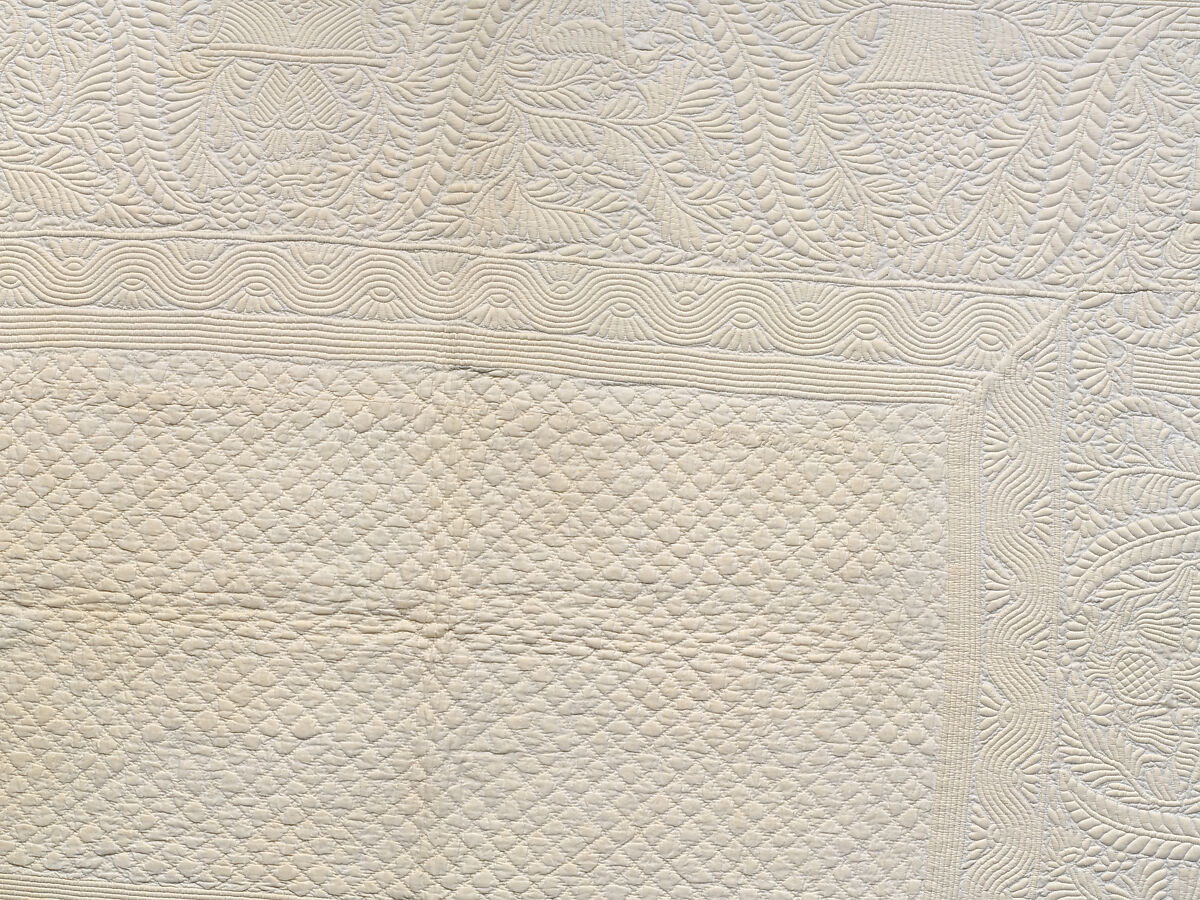 Corded quilt, Linen, cotton: corded "whitework", probably French