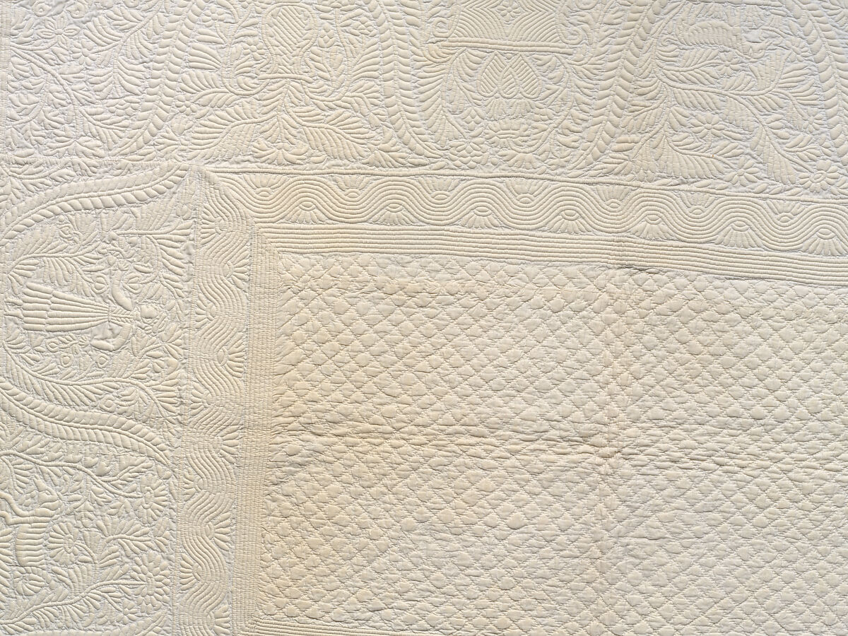 Corded quilt, Linen, cotton: corded "whitework", probably French