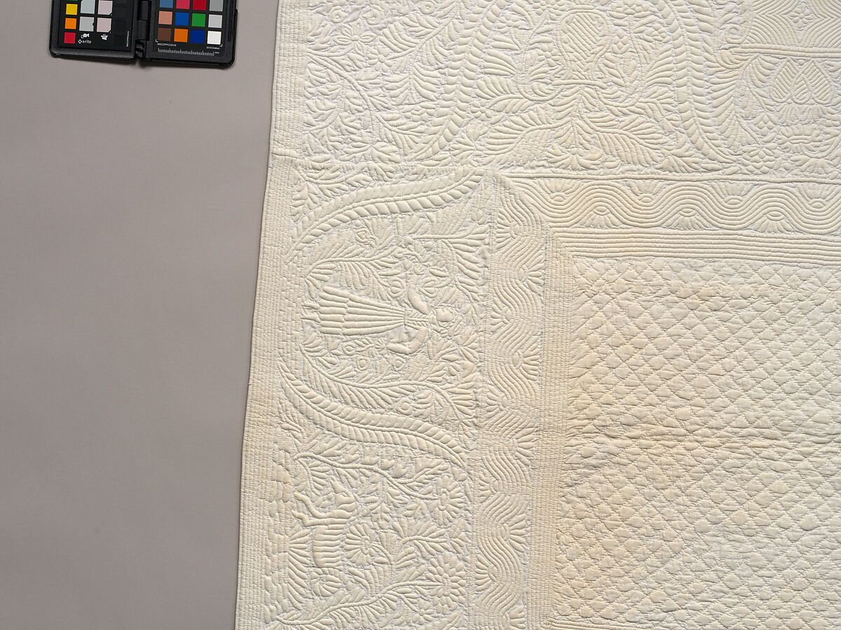 Corded quilt, Linen, cotton: corded "whitework", probably French