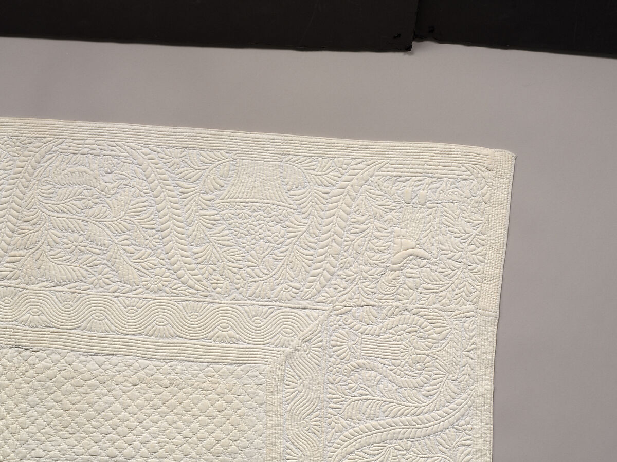 Corded quilt, Linen, cotton: corded "whitework", probably French