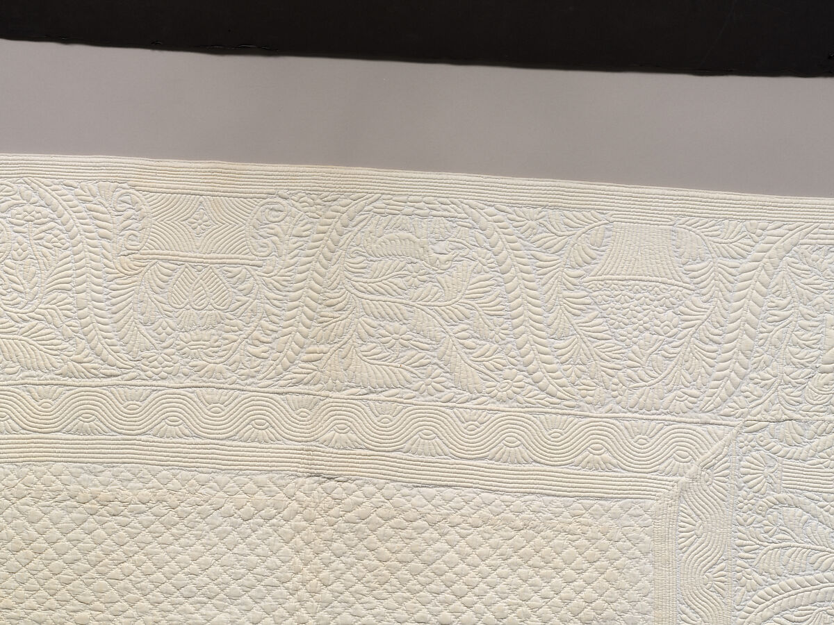 Corded quilt, Linen, cotton: corded "whitework", probably French