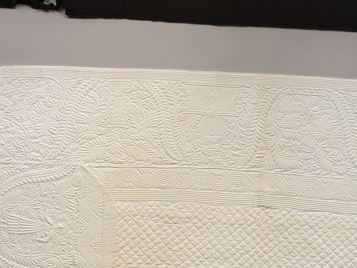 Corded quilt, Linen, cotton: corded "whitework", probably French