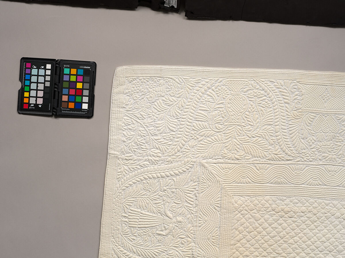 Corded quilt, Linen, cotton: corded "whitework", probably French