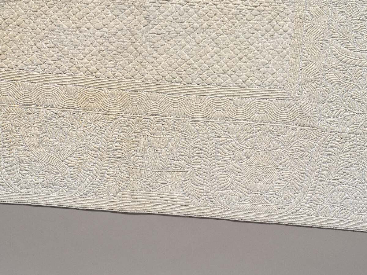 Corded quilt, Linen, cotton: corded "whitework", probably French