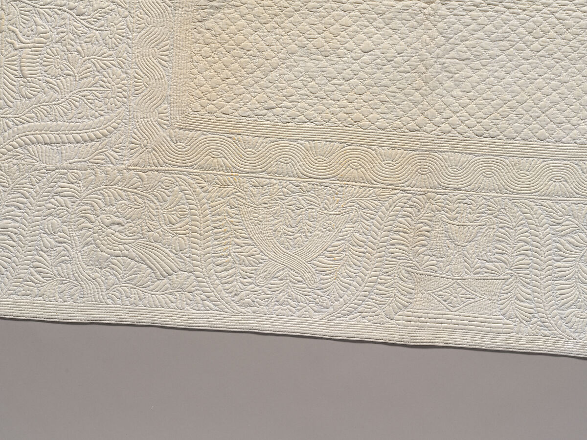 Corded quilt, Linen, cotton: corded "whitework", probably French