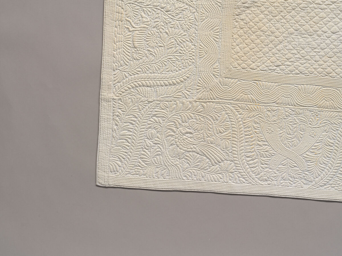 Corded quilt, Linen, cotton: corded "whitework", probably French